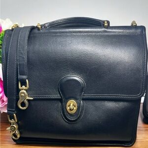 Coach Willis Bag (style #9927) in black leather